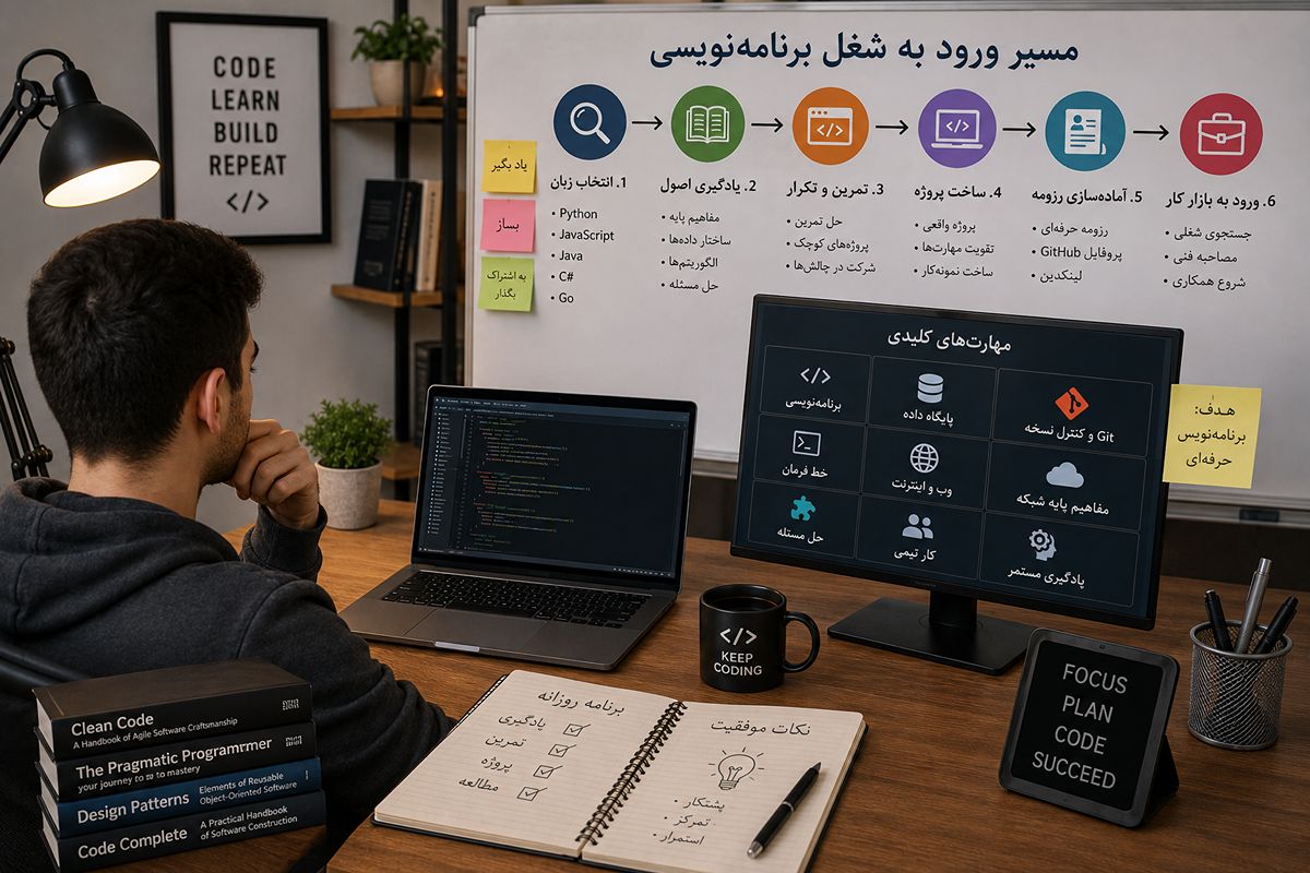 شغل برنامهنویسی؛ از انتخاب زبان برنامهنویسی تا ورود موفق به بازار کار شغل برنامهنویسی؛ از انتخاب زبان برنامهنویسی تا ورود موفق به بازار کار